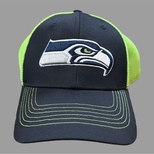 Seattle Seahawks Neon Green & Navy Stretch Fit Hat